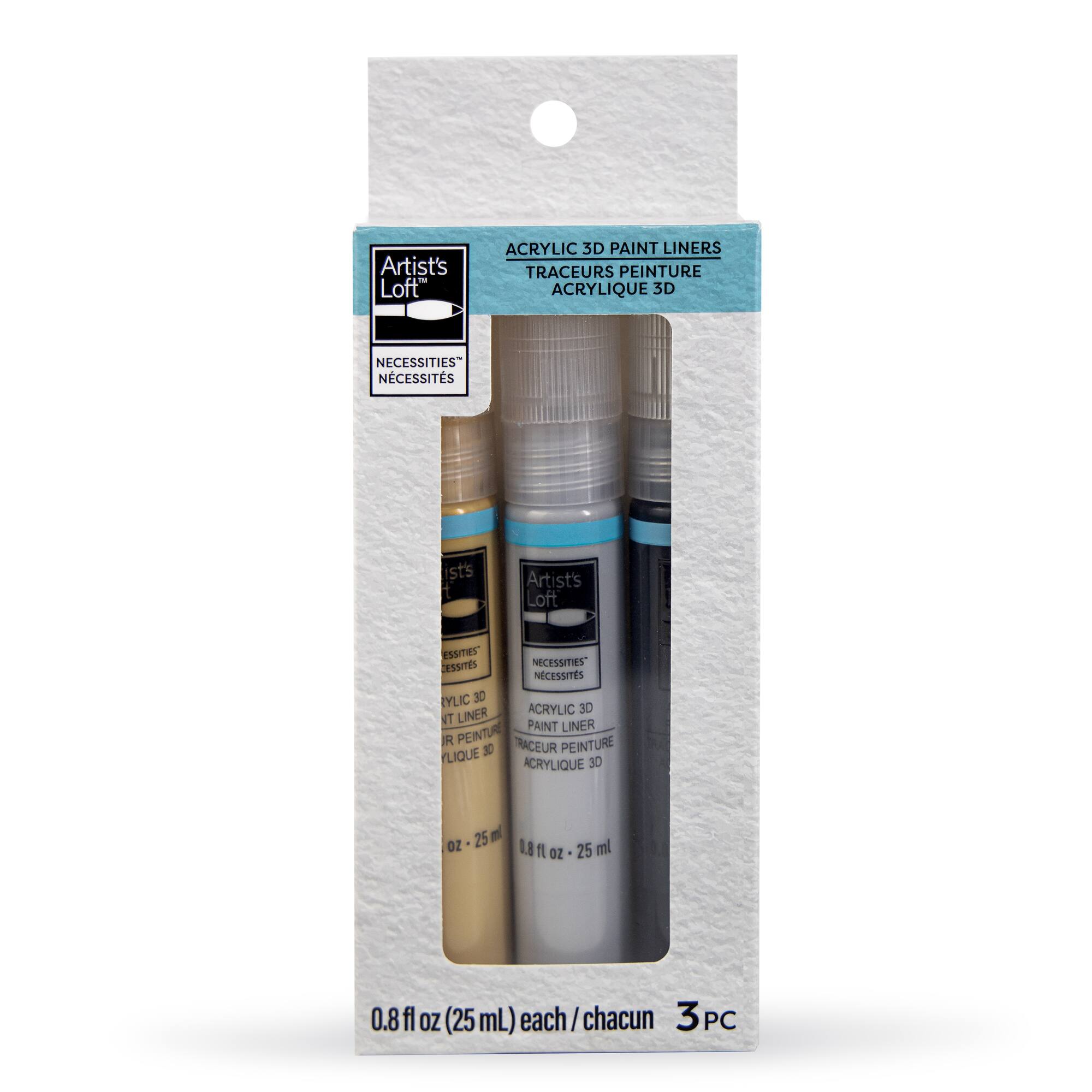Metallic 3 Piece Acrylic 3D Paint Liner Set by Artist's Loft™